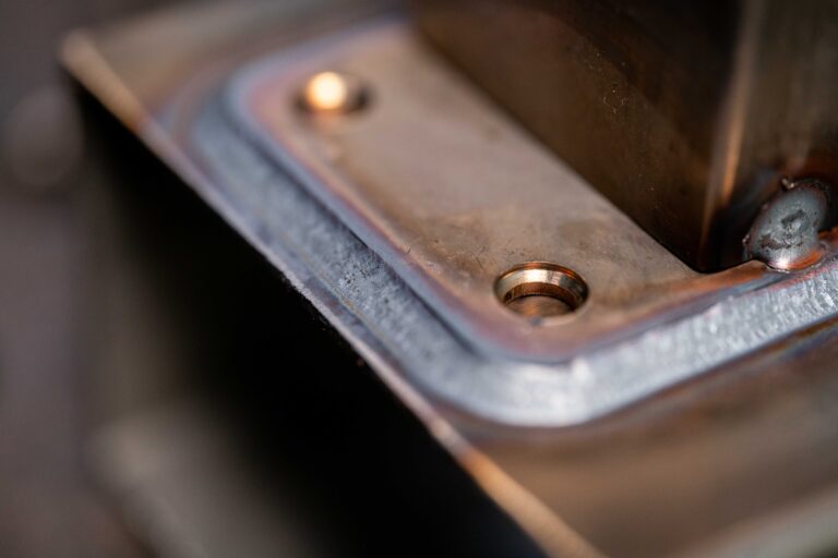 Laser weld seam on a steel corner